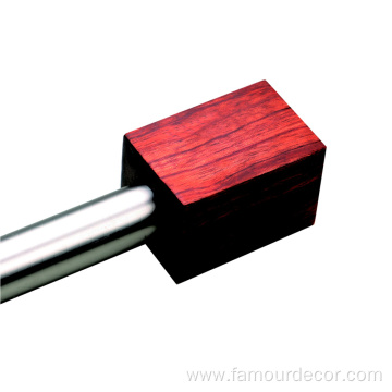 Square solid wood single curtain rod